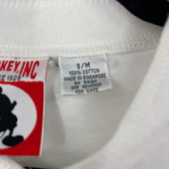 Vintage Disney Mickey Inc Mickey Mouse Short Sleeve Henley Shirt White Size S/M - Picture 4 of 8